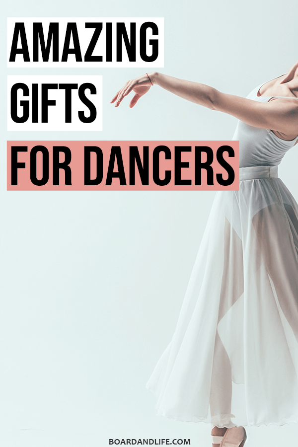 Photo of Dancer in pose on white background with text overlay for Pinterest
